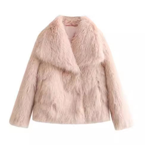 Winter Plush Coat Fashion Thicken Lapel