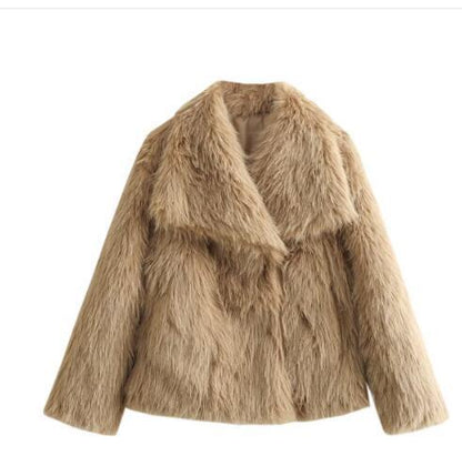 Winter Plush Coat Fashion Thicken Lapel