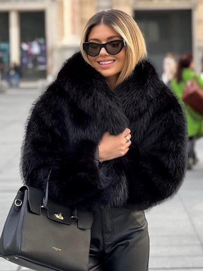 Winter Plush Coat Fashion Thicken Lapel