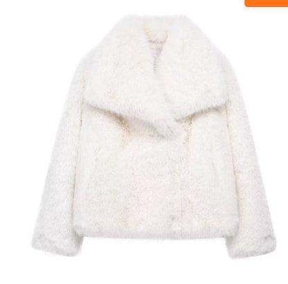 Winter Plush Coat Fashion Thicken Lapel