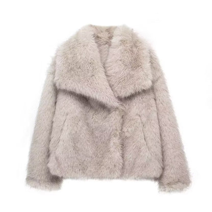 Winter Plush Coat Fashion Thicken Lapel